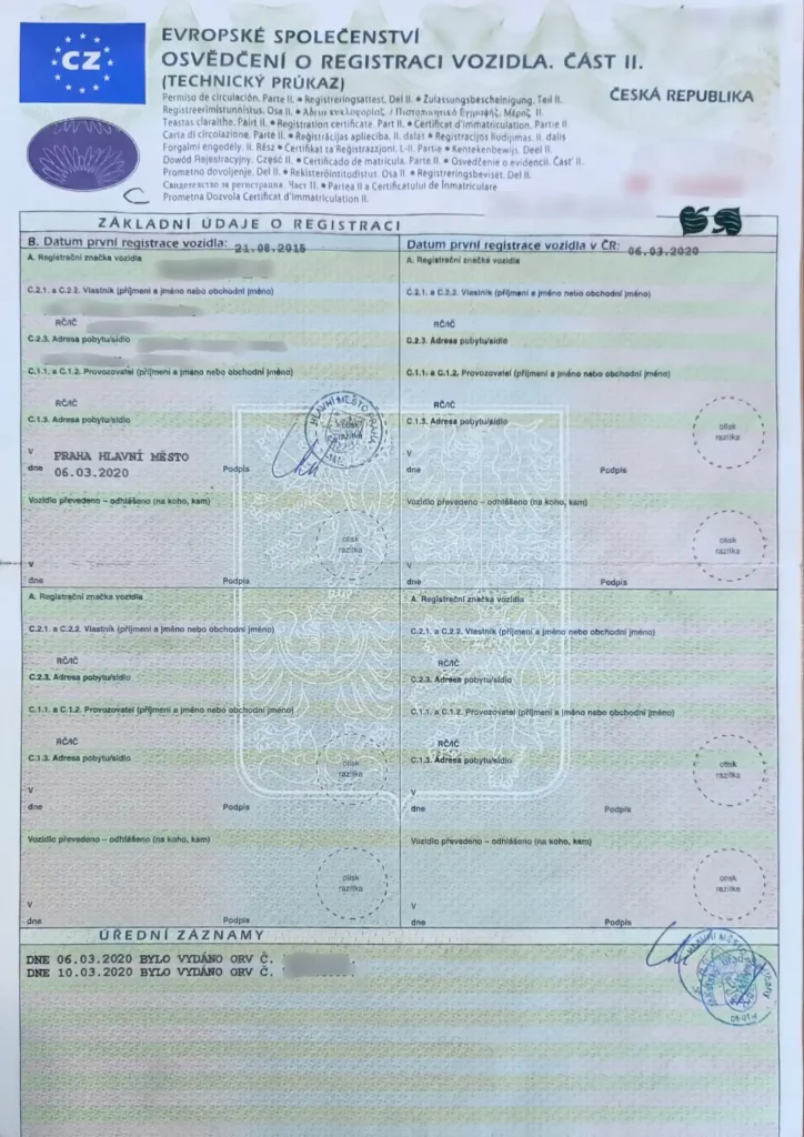 Ztráta velkého technického průkazu - starý velký technický průkaz - SPz služby zařídí náhradu